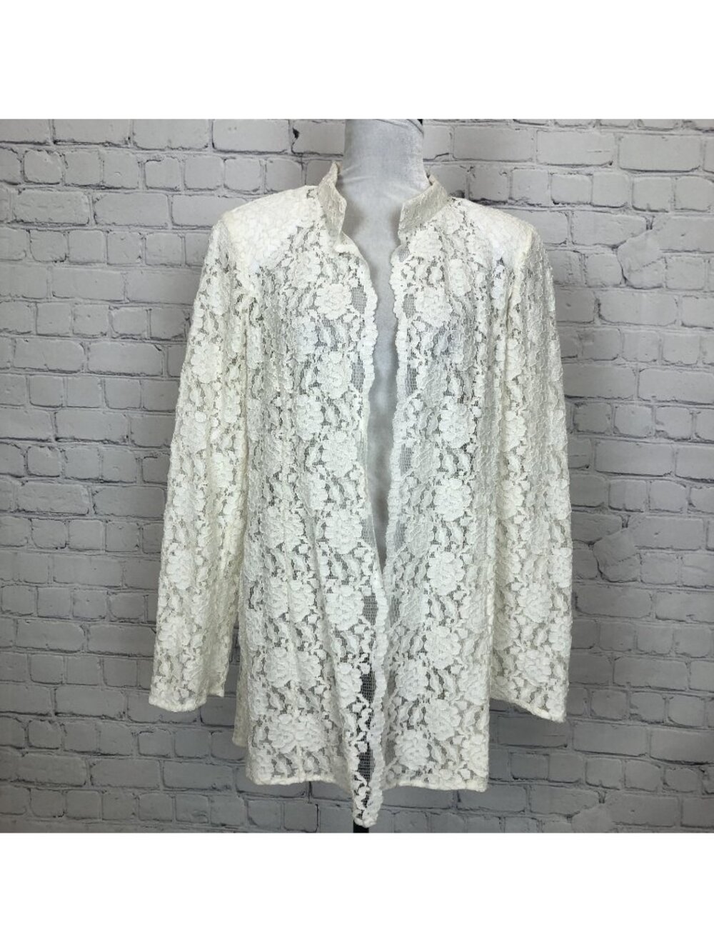 Nina McLemore Ivory Lace Jacket Size 8